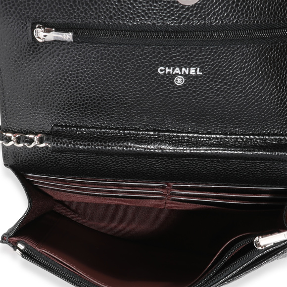 Chanel Black Quilted Caviar Wallet On Chain - Picture 2 of 7
